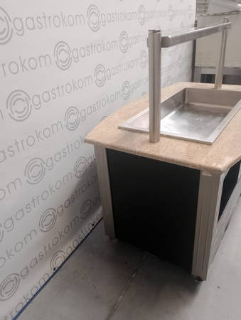 Bar chłodniczy sałatkowy jezdny z wanną chłodnicza 3x GN 1/1