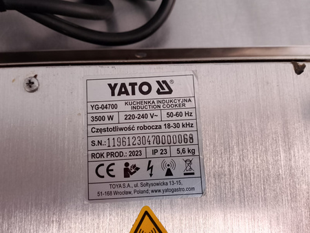 Kuchenka indukcyjna Yato 3500 W manualna YG-04700