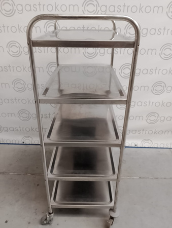Wózek kelnerski 5-półkowy ze stali nierdzewnej