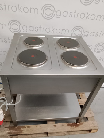 KUCHNIA ELEKTRYCZNA GASTRONOMICZNA Z PÓŁKĄ 4-PŁYTOWA KROMET 000.KE-4M