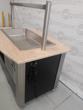 Bar chłodniczy sałatkowy jezdny z wanną chłodnicza 3x GN 1/1