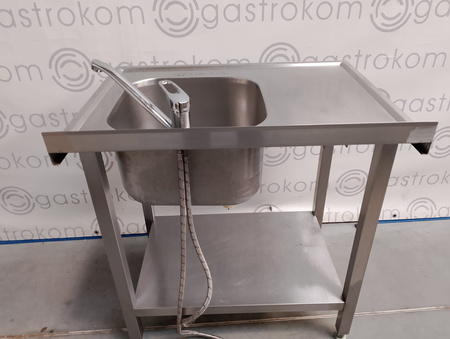 Stół ze zlewem-P i półką 80x60x85