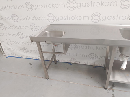 Stół ze zlewem i umywalką, z miejscem na zmywarkę 220x65