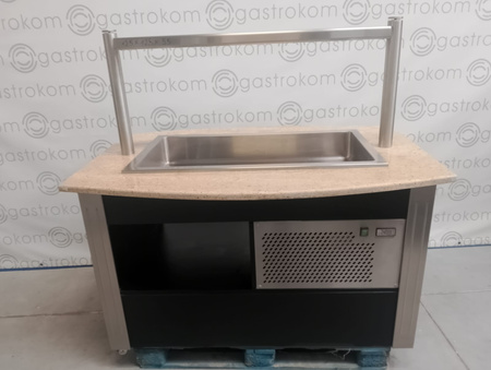 Bar chłodniczy sałatkowy jezdny z wanną chłodnicza 3x GN 1/1