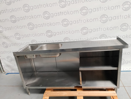 Stół z 2 zlewami-P drzwi otw. 175x52x90