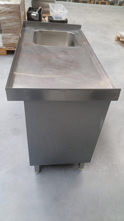 Stół ze zlewem drzwi przesuwne 120x60x85 Stalgast
