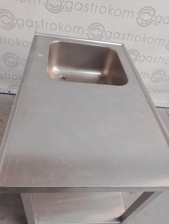 Stół ze zlewem-P i półką 120X70, rant L i T