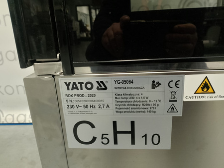 Witryna chłodnicza ekspozycyjna 270L LED czarna Yato YG-05064