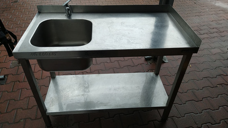 Stół ze zlewem i półką 1150X600X850, RANT T+P