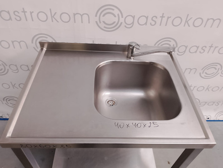 Stół ze zlewem-P i półką 80x60x85