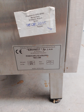 Płyta grillowa ryflowana 700.PBE-400 R-C na podstawie szafkowej
