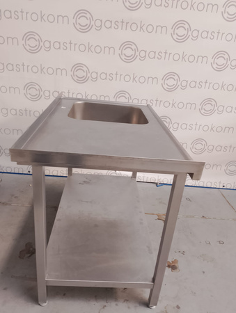 Stół ze zlewem-P i półką 120X70, rant L i T