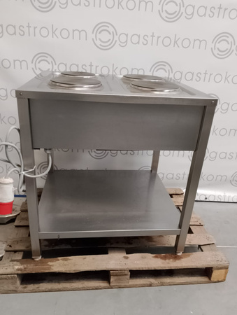 KUCHNIA ELEKTRYCZNA GASTRONOMICZNA Z PÓŁKĄ 4-PŁYTOWA KROMET 000.KE-4M