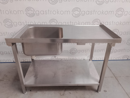 Stół ze zlewem-P i półką 120X70, rant L i T