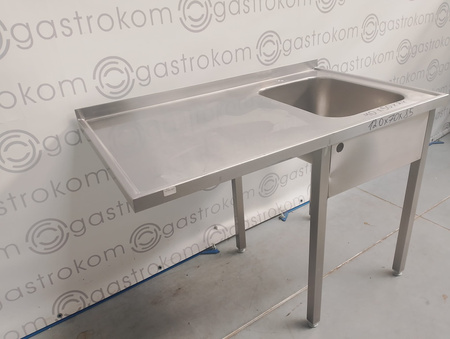 Stół ze zlewem-P i miejscem pod zmywarkę 120x70x85