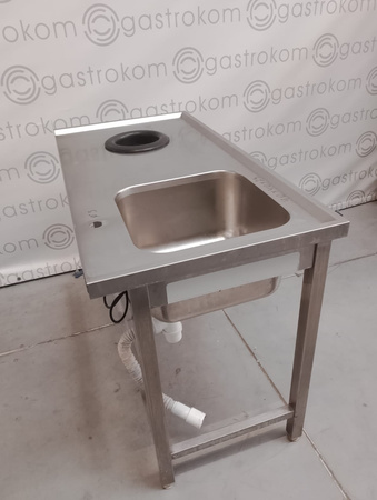 Stół ze zlewem i otworem na odpadki 120x60