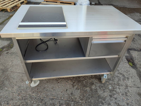 Stanowisko szafkowe otwarte z płytą grzewczą 1140x700x850