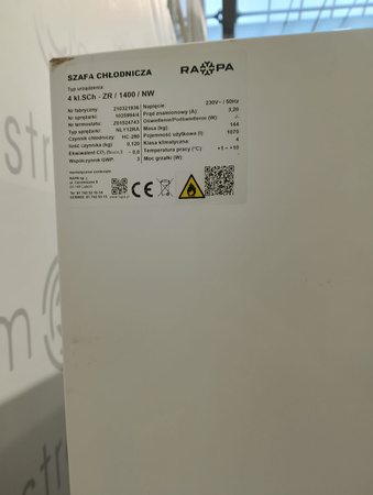 Szafa chłodnicza Rapa SCH-ZR/1400/NW